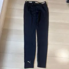 PUMA ロゴ レギンス タイツ Mサイズ ジム 黒 金 スポーツ ゴルフ 夏