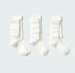 ユニクロ　ルーズソックス　白　3足組