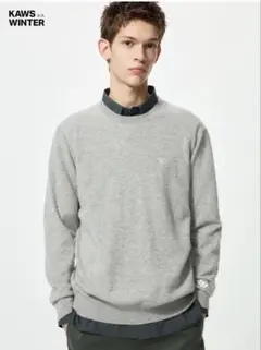 UNIQLO KAWS コラボ　カシミヤ100クルーネックセーター XL グレー