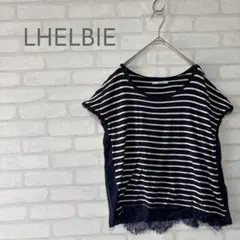 【LHELBIE】裾レース 異素材切り替え ボーダーカットソードッキングのサムネイル