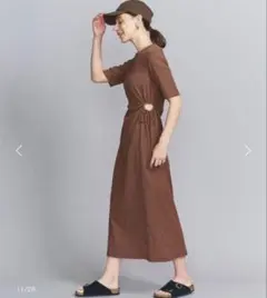 【美品】BEAUTY&YOUTH サイドホールショートスリーブワンピース