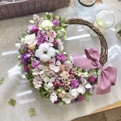 ＊Natural＊ピンクの小花のリース　＊ドライフラワーリース