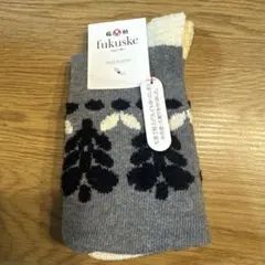 fukuske 花柄ソックス 22-24cm 日本製