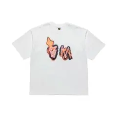 【翌日発送】BARKATTHEMOON／burning BM T-shirt 白
