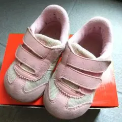 アシックス　SUKU2 キッズスニーカー ピンク/ベージュ スエード