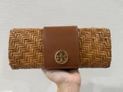 Tory Burch 編み込みデザイン クラッチバッグ