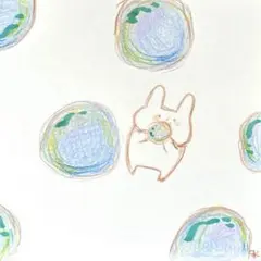 【719】【うさぎの絵】オリジナル手描きアナログイラスト原画　自作創作アート作品