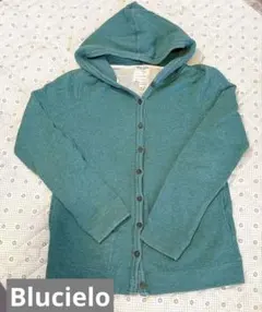 Blucielo フード付きティーングリーンカラーパーカー