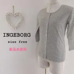 INGEBORG ピンクハウス ドット柄アンサンブル カーディガン キャミソールのサムネイル