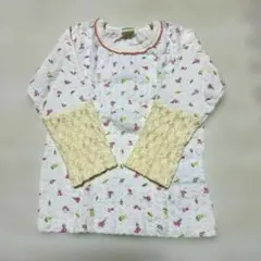 100㎝新品未着用　tete a tete 花柄レースカットソー　長袖