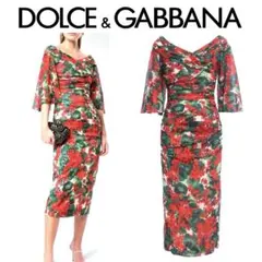 美品 ドルガバ DG ドット シルク 絹 ワンピース ドレス Aライン ロング 美品 ドルガバ DG ドット シルク 絹 ワンピース ドレス Aライン