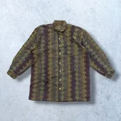 総柄シャツ 長袖