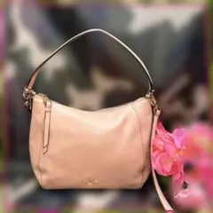 COACH コーチ 2WAY ショルダーバッグ レザー ピンク ゴールド金具