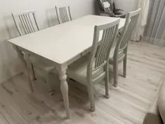 ホワイト 木製 ダイニングチェア　1脚