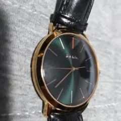 Paul Smith アナログ時計 ブラック/ゴールド