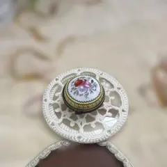 フランスアンティーク パウダーケース ピルケース シクラメン シルバー