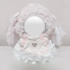 ぬい服 ドレス 着ぐるみ ショルダー 15 16 17cm うさぎ 白 ピンク