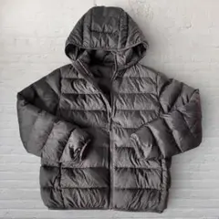 UNIQLO キッズ　フード付ダウンジャケット　150cm ブラックキルティング