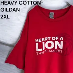 ギルダン 2XL 赤 Tシャツ ヘビーコットン アメリカ古着 ビッグサイズ 半袖