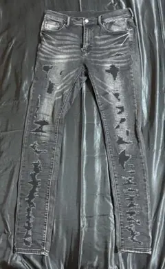 mnml x565 ダメージ加工 スキニーパンツ ダークグレー 希少