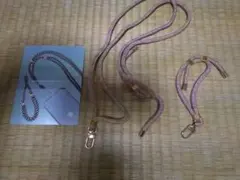 スマホストラップ ピンク ゴールド 2本セット