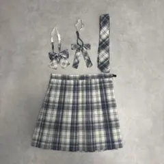 制服 チェック スカート リボン ネクタイ 学生 4点セット