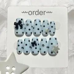【オーダー専用ページ】 ネイルチップ つけ爪 韓国 ドット 星 ウィッシュコア