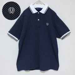 メ*1様 【大人気】フレッドペリー 半袖 ポロシャツ ドット柄 紺 Lサイズ
