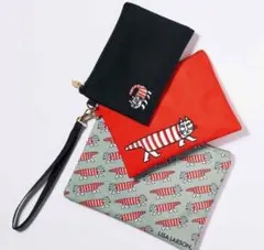 リサ・ラーソン　ねこのマイキー　3連ポーチ　GLOW　付録