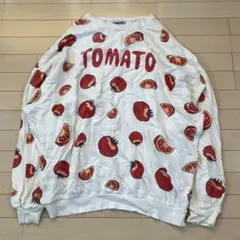 11.27 PUNYUS プニュズ トレーナー スウェット ホワイト トマト柄4