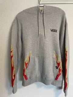 VANS フレイムパターン パーカー グレー