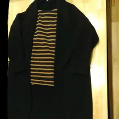 スタディオクリップ　ロングカーデ&ボーダートップスセット