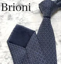 美品】Brioni ブリオーニ ネクタイ 紺 ジャガード ペイズリー 肉厚