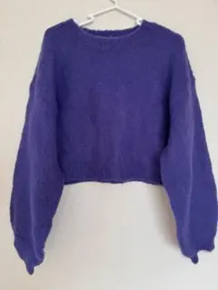 【新品・未使用品】バルーンスリーブ ニット パープル ※エコメルカリ便はお値引き