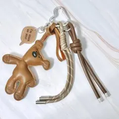 じゃらじゃらキーホルダー クマ パラコード バックチャーム キーチャーム 茶色
