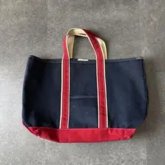 80's エルエルビーン トートバッグ ギザタグ Lサイズ デラックス 紺×赤