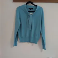UNTITLED 水色 リボン付きニット