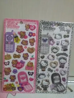 正規品　平成はっぴーフォン日焼けキティー＆くろキティー　　2種類セット