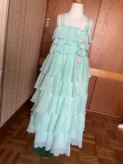 ミントグリーン フリルドレス140cm