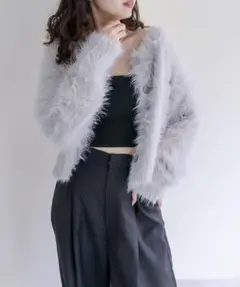 mystic【大人気通常アイテム！】シャギーショートカーディガン