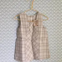 無印良品☁︎80新品リネンチェックチュニックワンピ