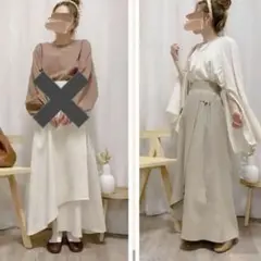 akane しまむら リボンスカート　りぼん　Lサイズ　ベージュ　あかね