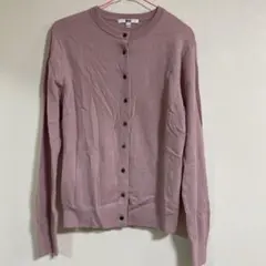 ユニクロ　UNIQLO メリノクルーネックカーディガン　サイズL ピンク