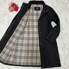 【極美品/M】バーバリーロンドン キルティングジャケット メガノバチェック 黒