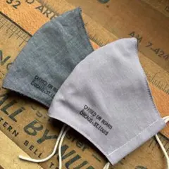 ハンドメイド布マスク★10045 大人用 ダンガリー ブルー パープル 薄紫系