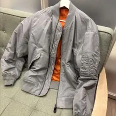 GU ボンバージャケット グレー オレンジ 34-01