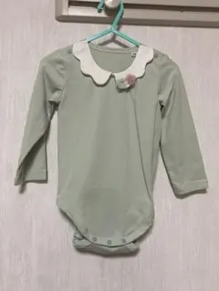 ミントグリーン 襟付きロンパース