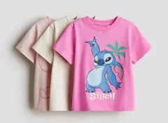 新品未使用＊スティッチプリントTシャツ3枚セット100~105cm値札なし