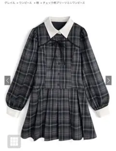 チェック柄プリーツミニワンピース[dk1587]
