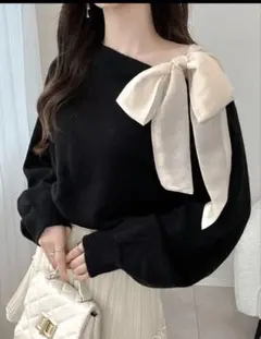 SHEIN FRIFULアシンメトリーショルダー ルーズカジュアルニットセーターのサムネイル
